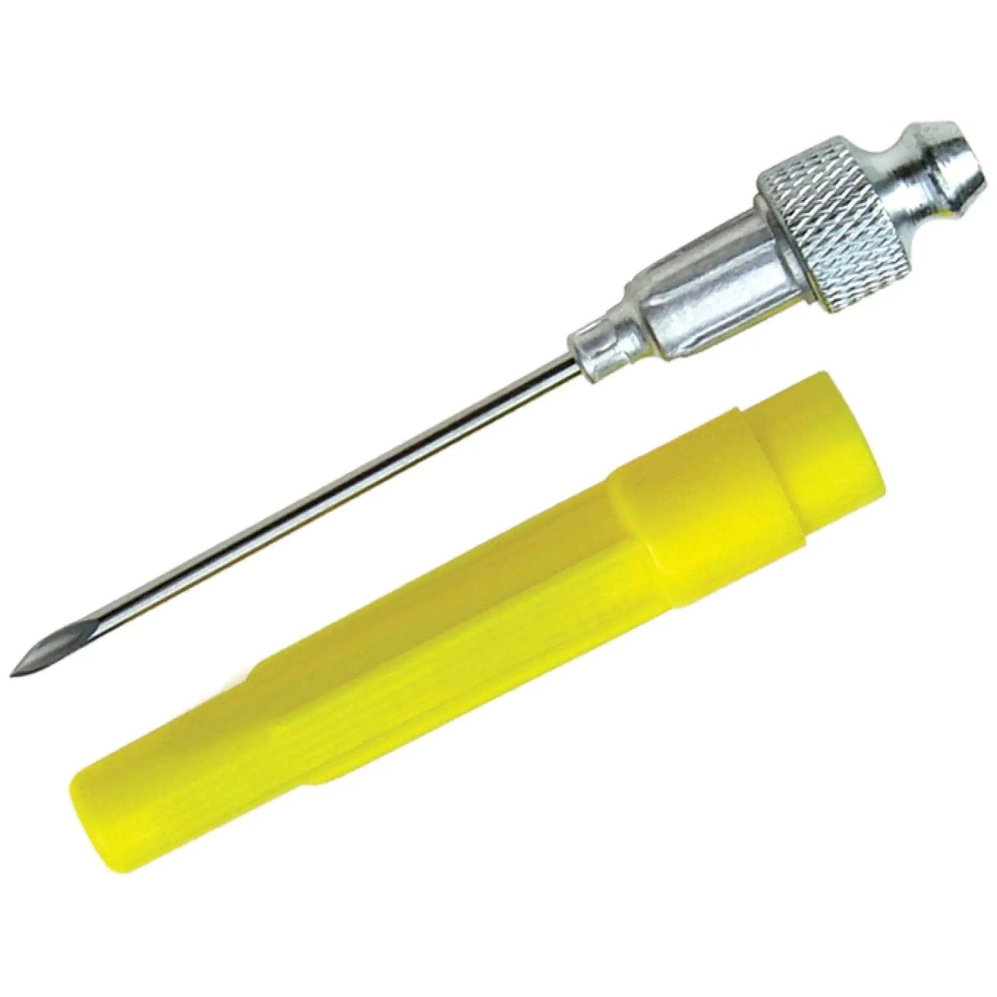 Pro Grade 18 Gauge Stainless Steel Grease Injector Needle 1-1/2 Inch Long With Cap for hand operated grease guns Lumax.
