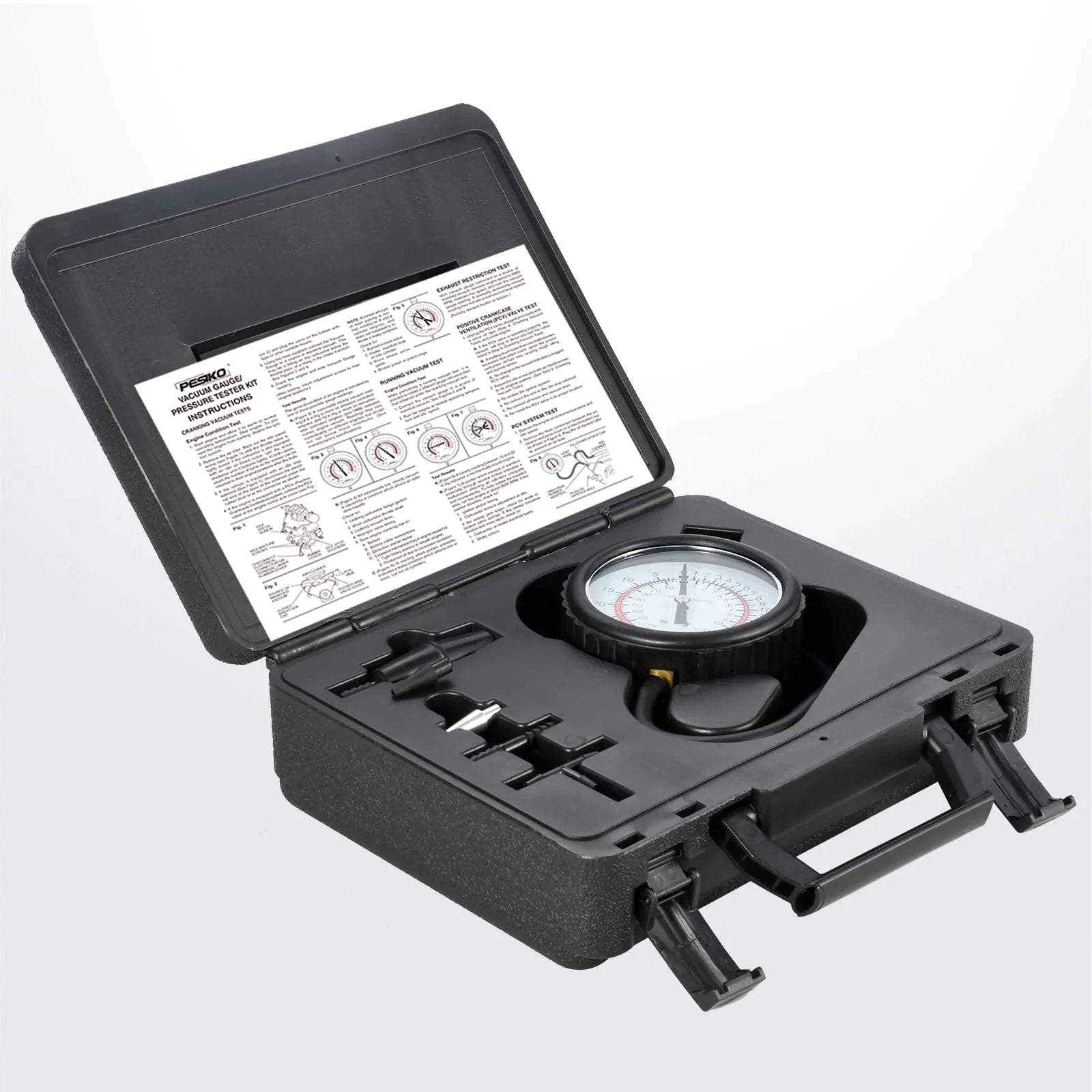 All In One Six Piece Vacuum Pressure Gauge Kit For Carburetors And Vacuum Systems That Simultaneously Measures Carburetor Pressure