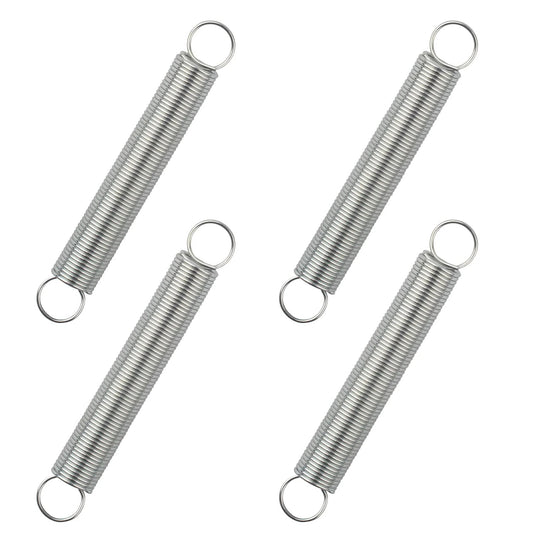 4 Pack 9669 Small Extension Springs With Single Loop Opening, 4 Inch Length, 9/16 Inch Outside Diameter, 0.047 Inch Wire, Spring Steel Construction, Pro Grade Replacement For Hinges, Cabinets, Lids, Tents, And Other Small Mechanical Projects