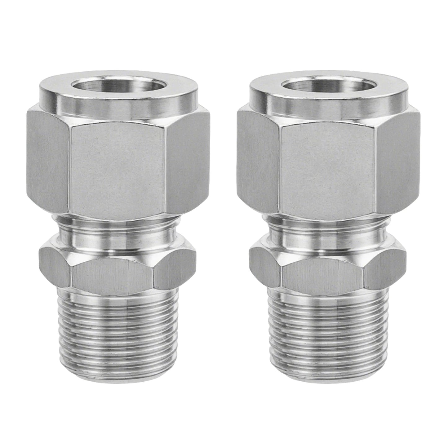 Premium 304 Stainless Steel Compression Adapter Pack Of Two For Three Quarter Inch Outer Diameter To Three Quarter Inch NPT Male Tube Fittings Built To Last In Water Oil And Air Lines Goldpea