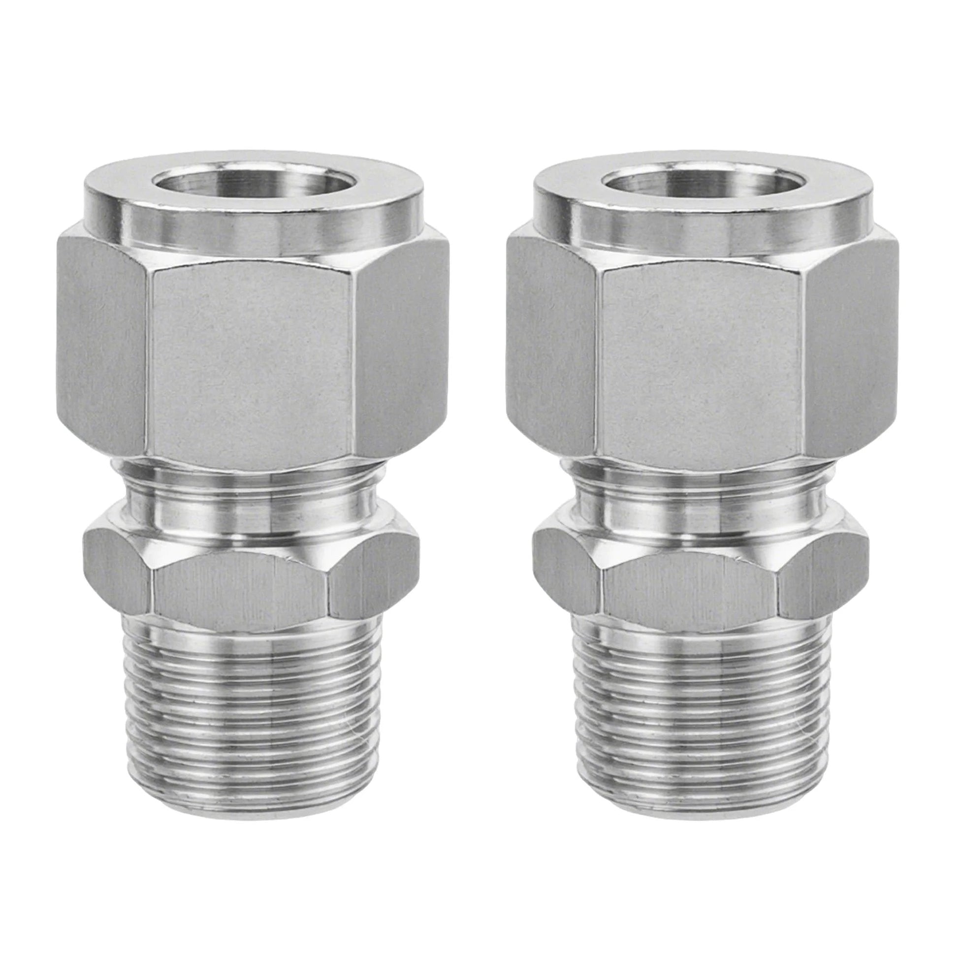 Premium 304 Stainless Steel Compression Adapter Pack Of Two For Three Quarter Inch Outer Diameter To Three Quarter Inch NPT Male Tube Fittings Built To Last In Water Oil And Air Lines Goldpea