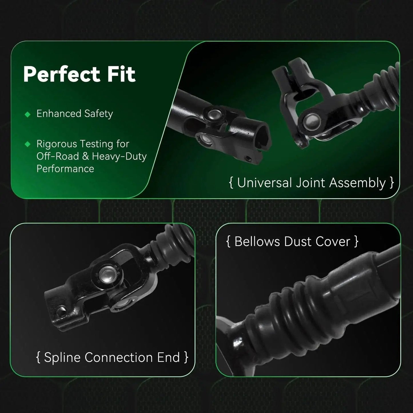 Lower Steering Shaft With U Joint Coupler For Power Gear Steering Jeep Cherokee featuring universal joint assembly