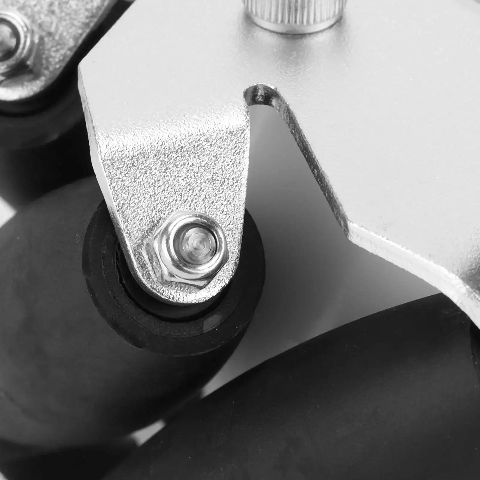 Close-up of Omni Directional 100mm Mecanum Wheel Set with durable steel construction and rubber rollers for robot cars.