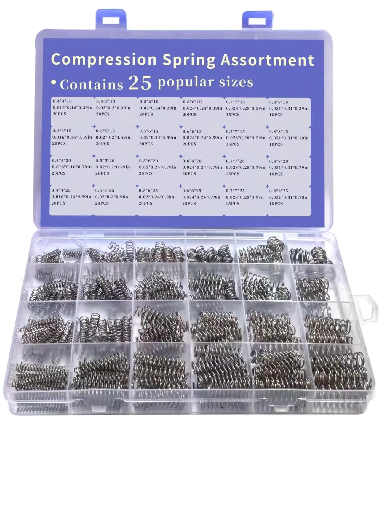 420 Piece Compression Springs Kit With 24 Different Sizes Stainless Steel 304 Springs For Shop And Home Repairs Must Have Rustproof Anticorrosion Easy Fit And Quick Fixes