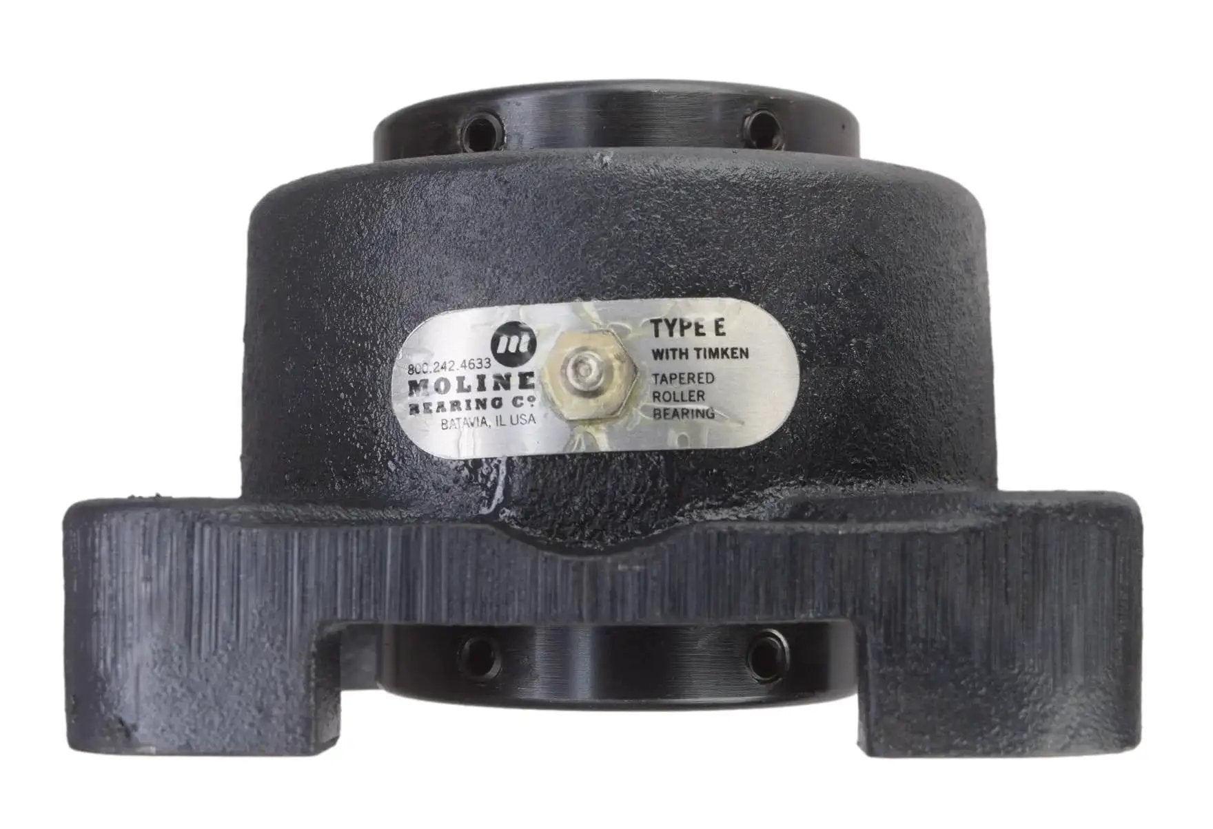 Heavy Duty 2 Inch Type E Four Bolt Flange Bearing With Double Taper Roller Bearings Inside, Moline 19311200 close-up view
