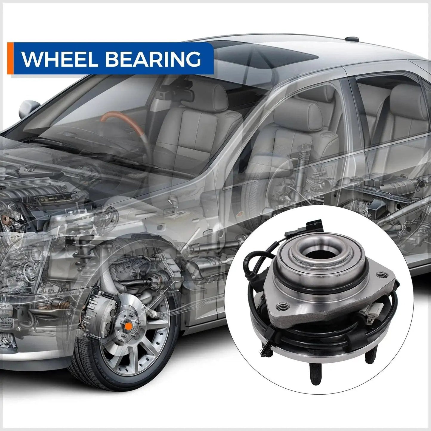 Front Wheel Hub Bearing Assembly 6 Lug With ABS Direct Fit Replacement For 02-09 Chevy Trailblazer And GMC Envoy