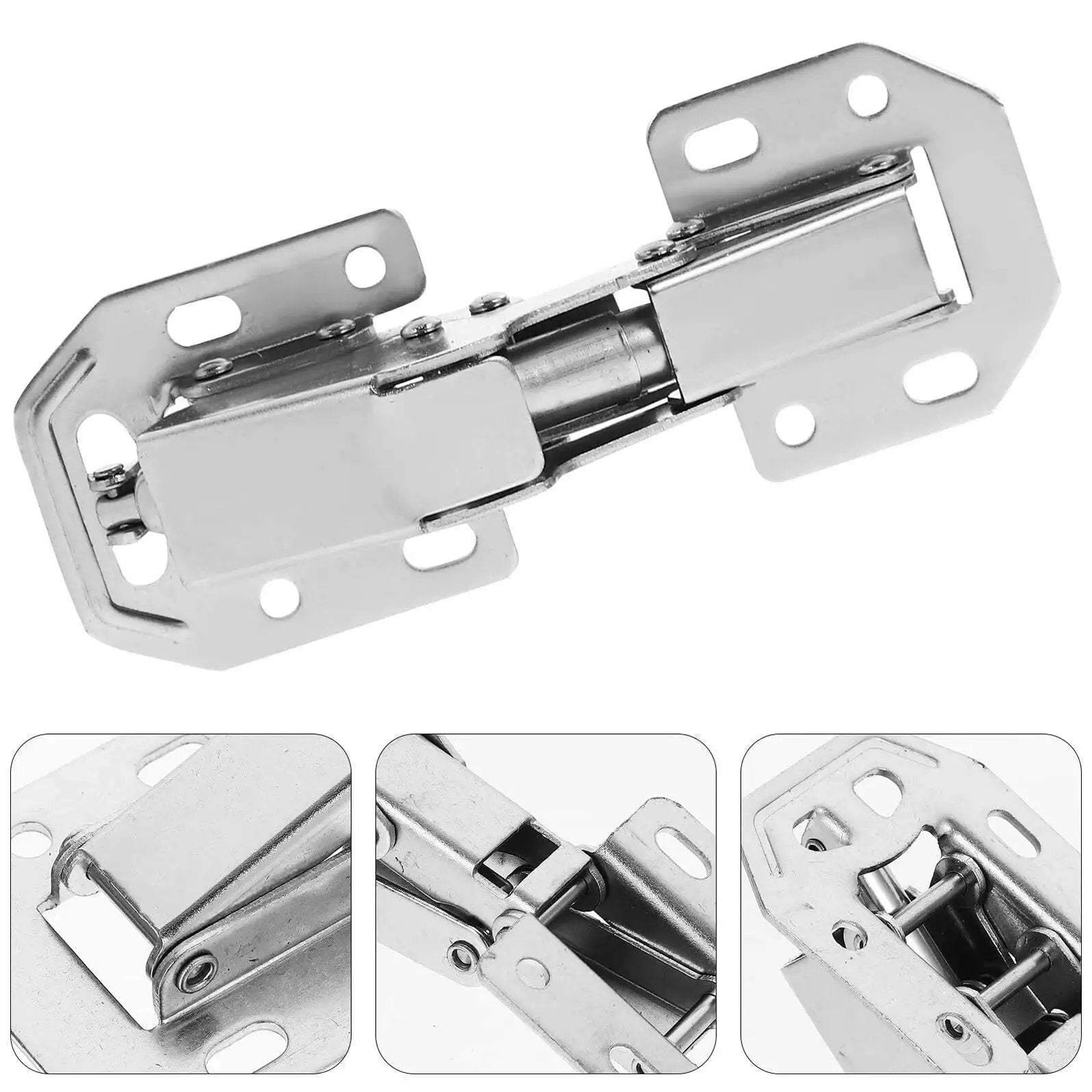 Hydraulic Soft Close Wardrobe Hinge Set Two Pack Concealed Cabinet Door Hinges with Thickened Base displayed in close-up.