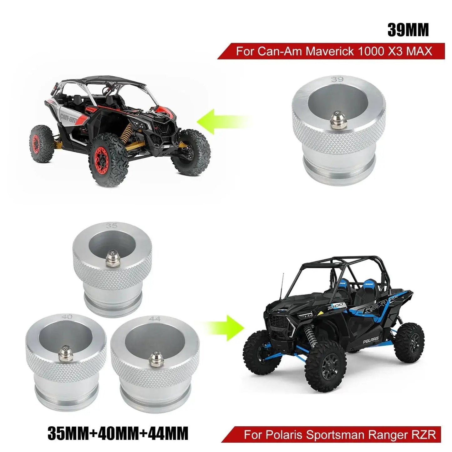 4 Piece Wheel Bearing Greaser Tools Set Compatible With Ranger 800 900 XP1000 And UTVs And ATVs Polaris Can Am Maverick X3 Bearings