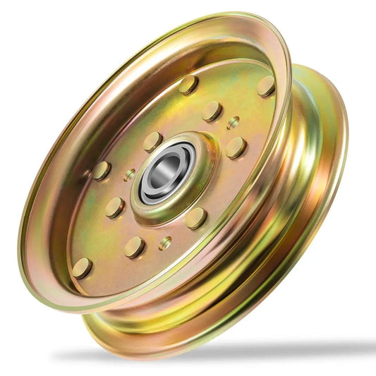 Metal idler pulley part of Universal Idler Pulley Assembly Replacement Kit For Bush Hog Finish Mowers Rotary Cutters And Zero Turn Mowers