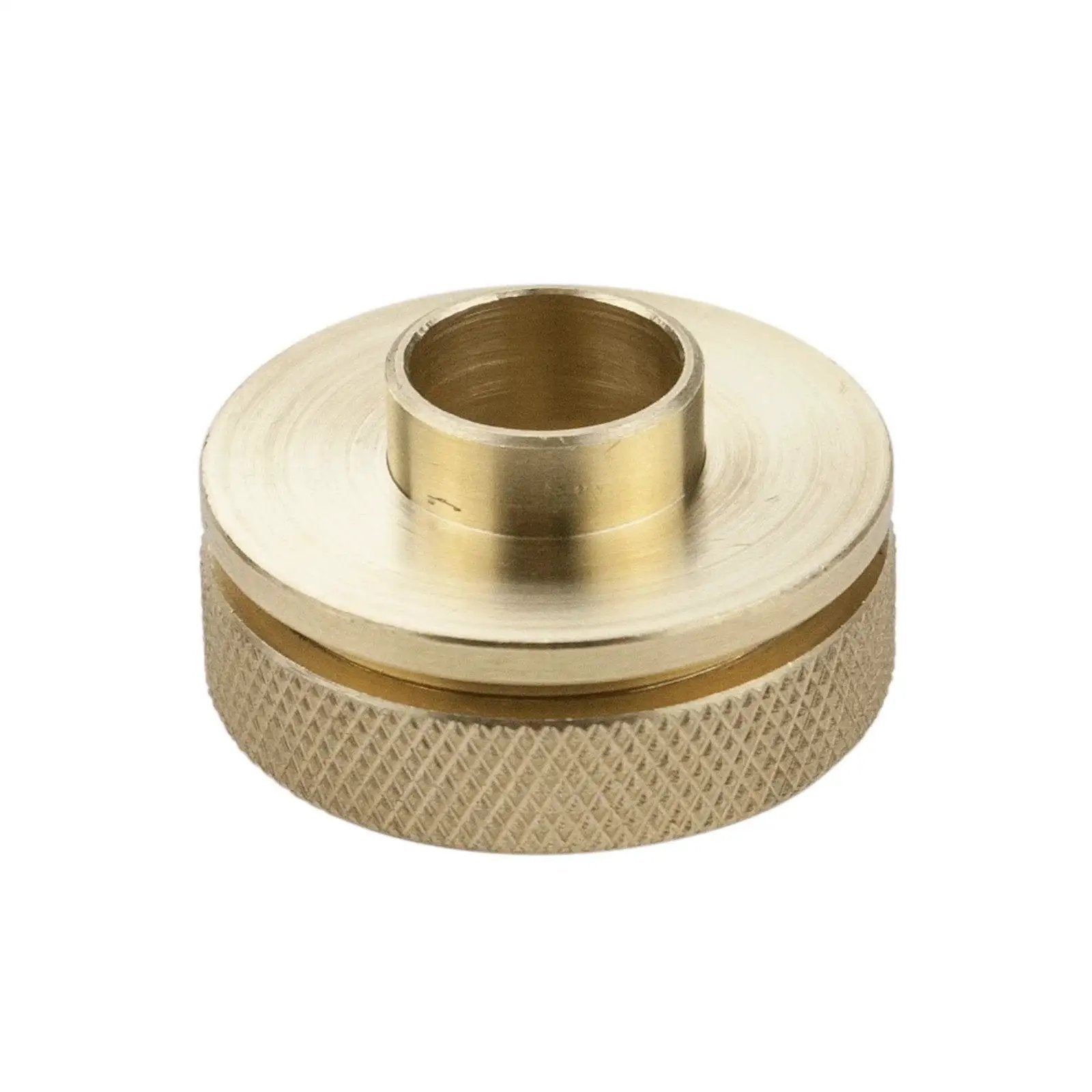 Router Guide Bushing Five Eighths Inch Solid Brass Short Shank For Precision Dovetail Routing, Powertec Model 71166, front view