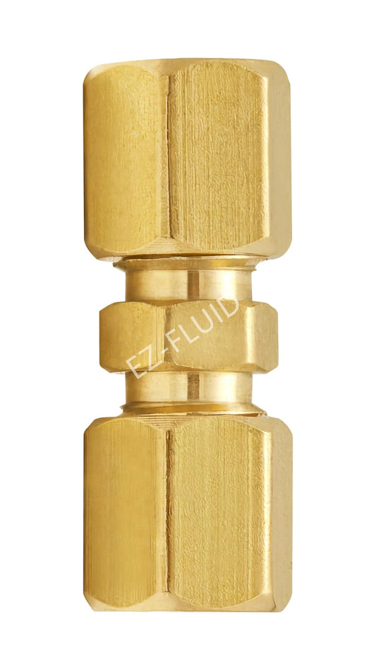 Quarter Inch Compression Union Fitting For Icemaker Line Extension No Sweat Easy Install Lead Free Brass Drinking Water Safe Plumbing Connector Built To Last With Corrosion Resistant Durable Construction
