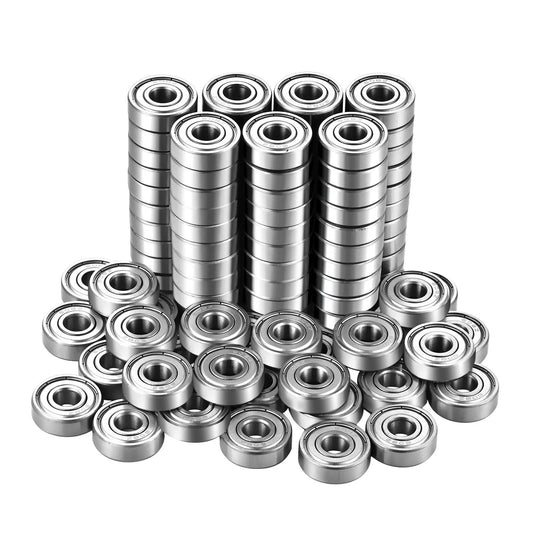 608zz Ball Bearings Set 8x22x7mm For DIY Projects And Skateboards, Double Shielded Deep Groove Bearings, 100 Pack Harmiey Chrome Steel ABEC3 High Speed For 3D Printing And Replacements