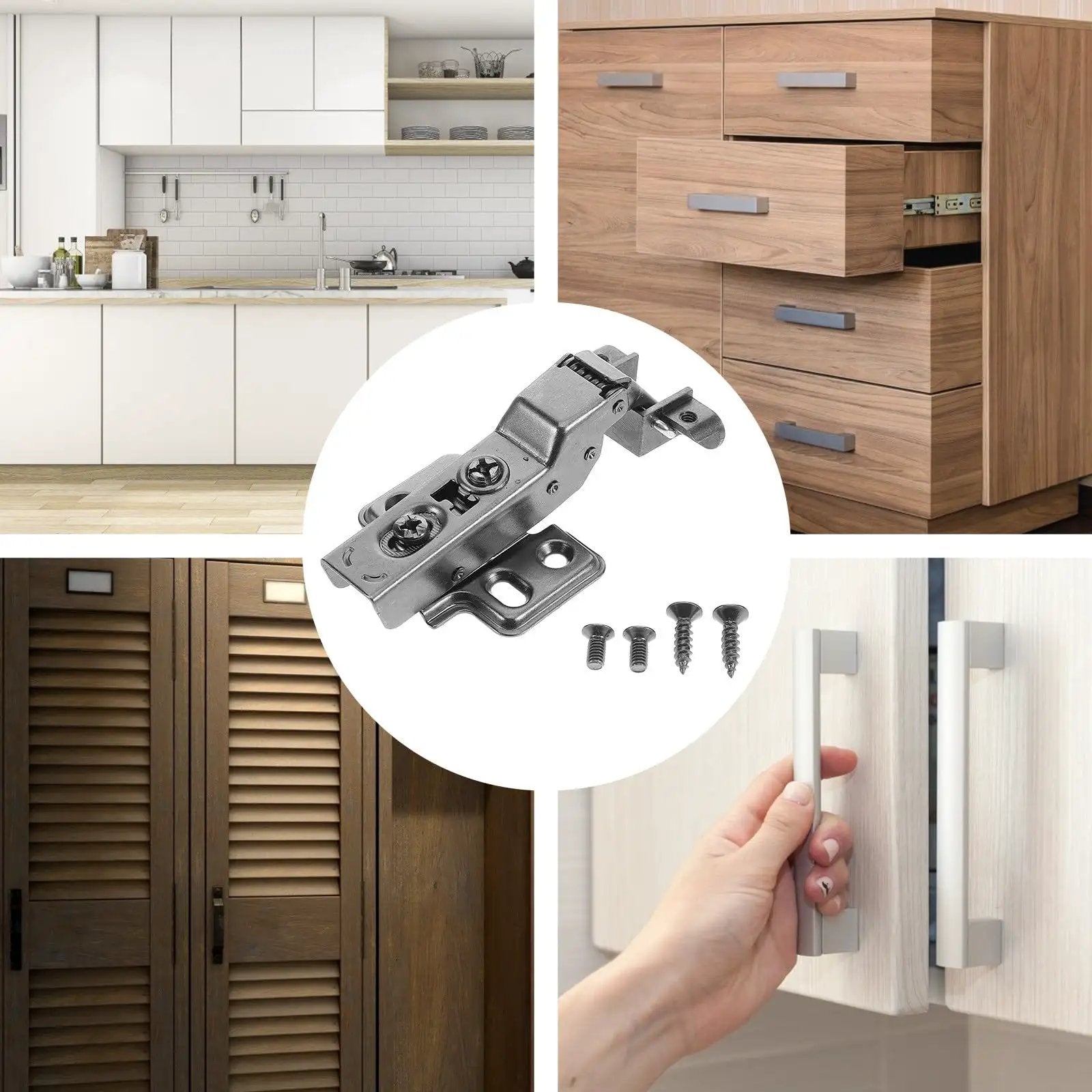 4 Pack Black Hydraulic Soft Close Cabinet Hinges For Kitchen Cabinets European Style Inset Aluminum Frame Hinges installed