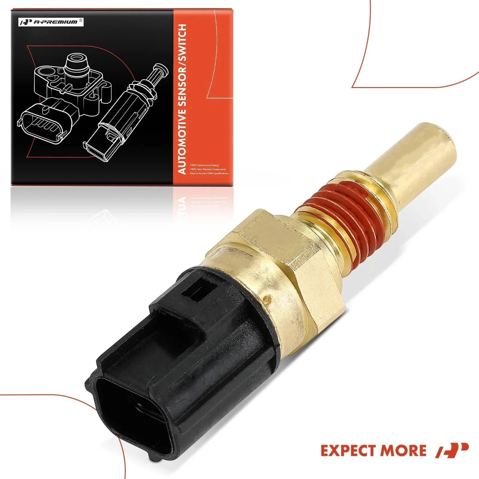 Engine Coolant Temperature Sensor 2 Pins For Ford F150 F250 Explorer Mustang Expedition E150 E250 Lincoln Navigator Aviator Mercury Grand Marquis Marauder Replacement Part A Premium with blade connector