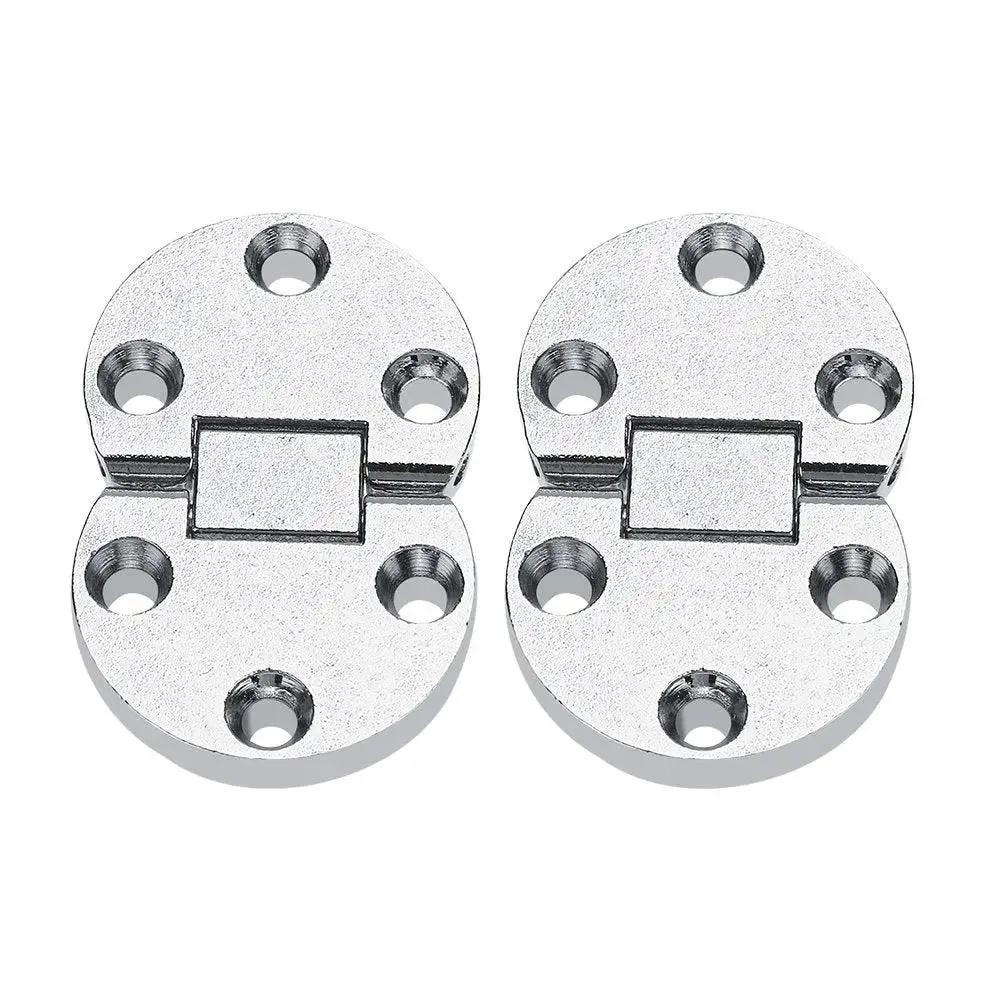 2 Pack Zinc Alloy Flap Hinges For Self Supporting Folding Tables Oval Hardware 10 Kg Max Load Silver Finish Durable Heavy Duty Table Hinges