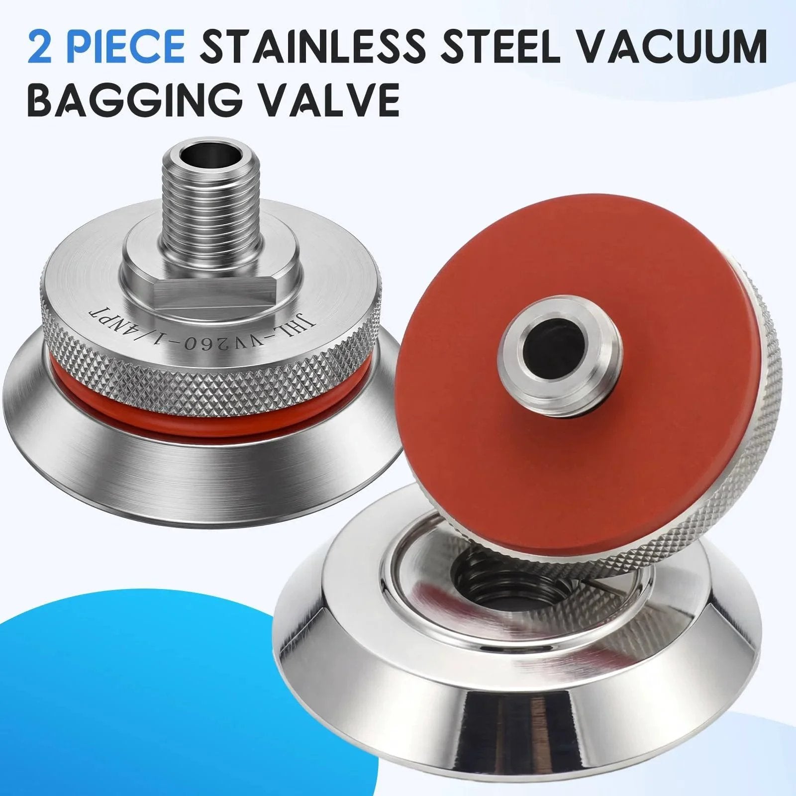 Two Piece Vacuum Bagging Valve Kit With Quick Disconnect Fittings For Vacuum Bagging Composites High Temperature Disconnect