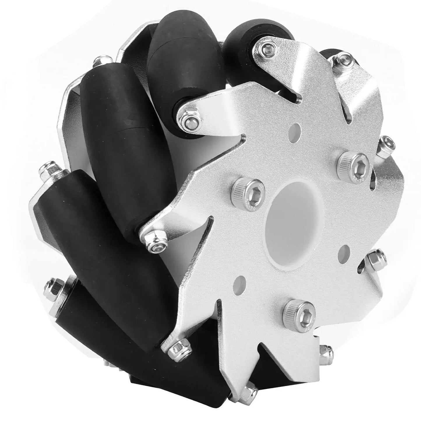 Heavy Duty Four 100mm Mecanum Wheel Set For Robots And RC Cars With Durable Steel Wheels And Aluminum Alloy Rollers