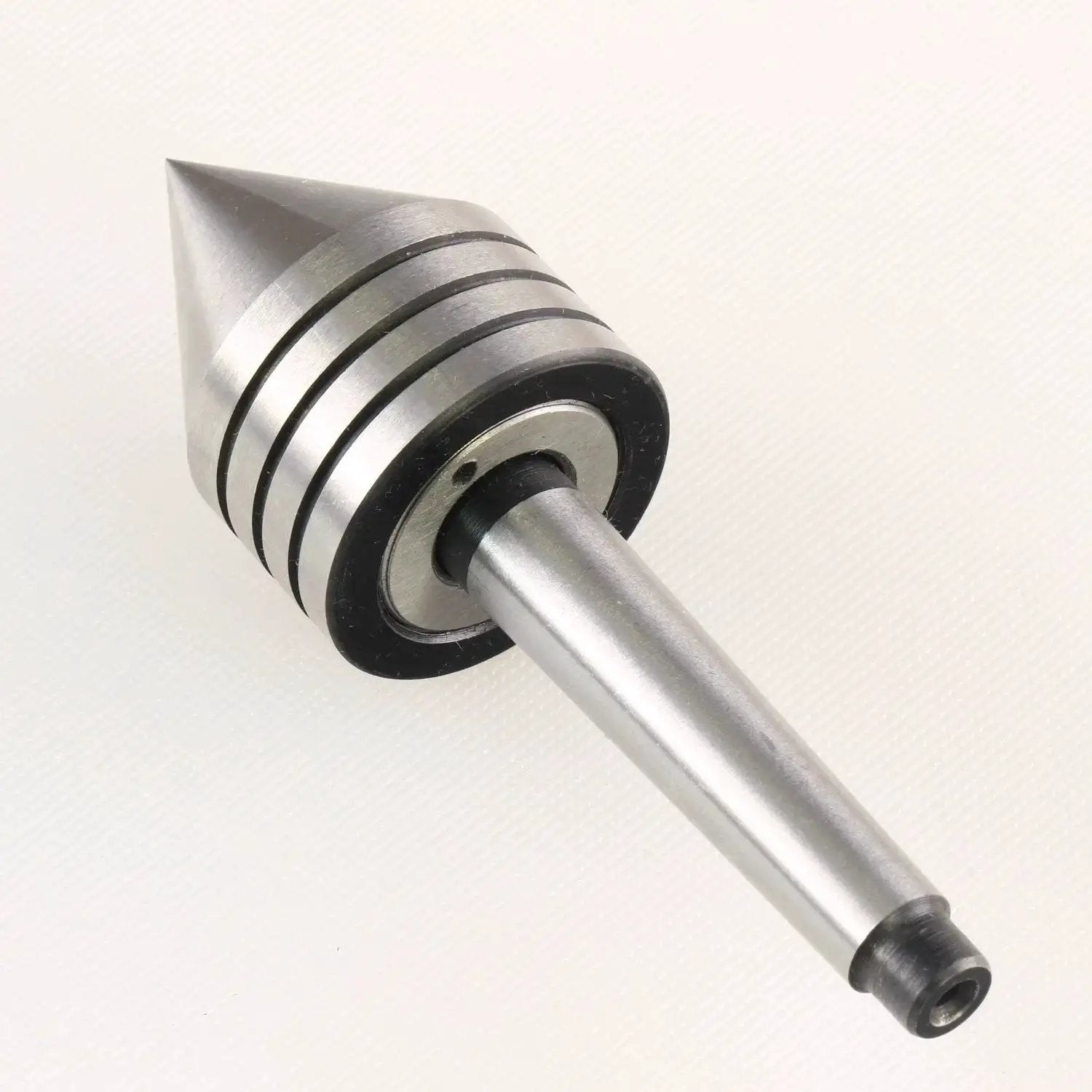 Revolving Live Tailstock Center With 60 Degree Point For Wood Lathe, 1MT Tailstock Mount, steel with internal roller bearings