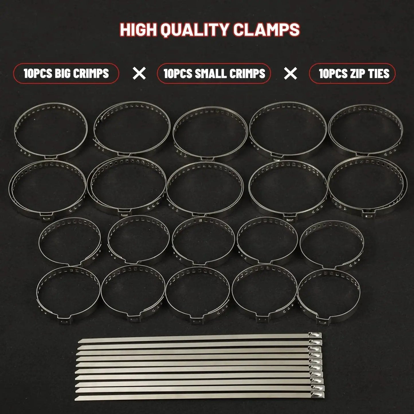 All In One Pro Grade CV Joint Boot Clamp Pliers Kit with 31 piece stainless steel clamp bands and zip ties for cars and auto repair