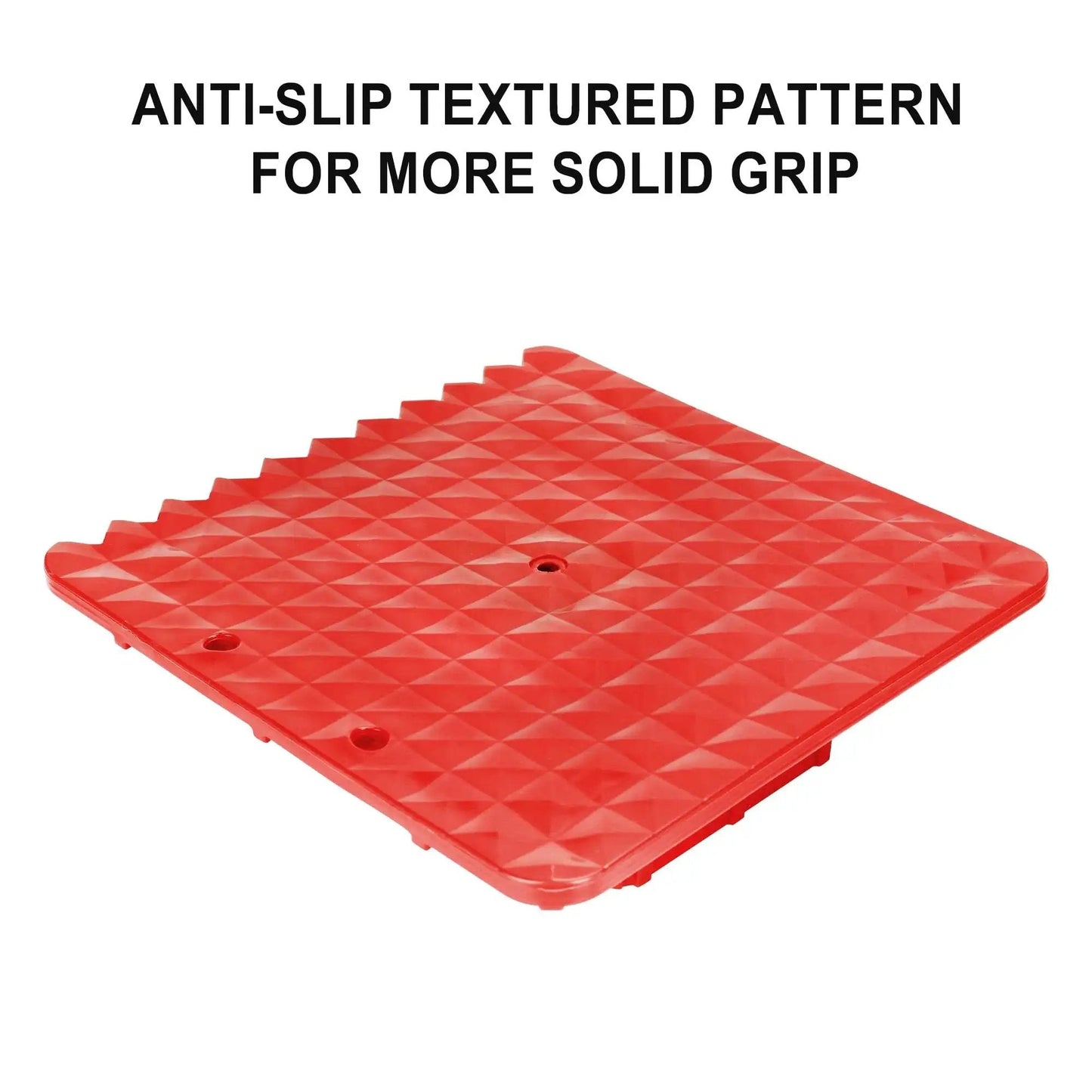 Red PP pad of Off Road Base Jack Stand With PP Pad To Alleviate Hoist Sinkage For Most Jacks, featuring anti-slip texture.
