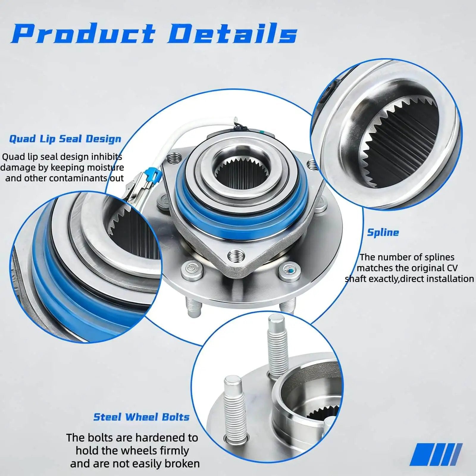 Product details of Single Front Wheel Hub Bearing Assembly, Fits Chevy Impala Monte Carlo Uplander Venture Buick Regal Century