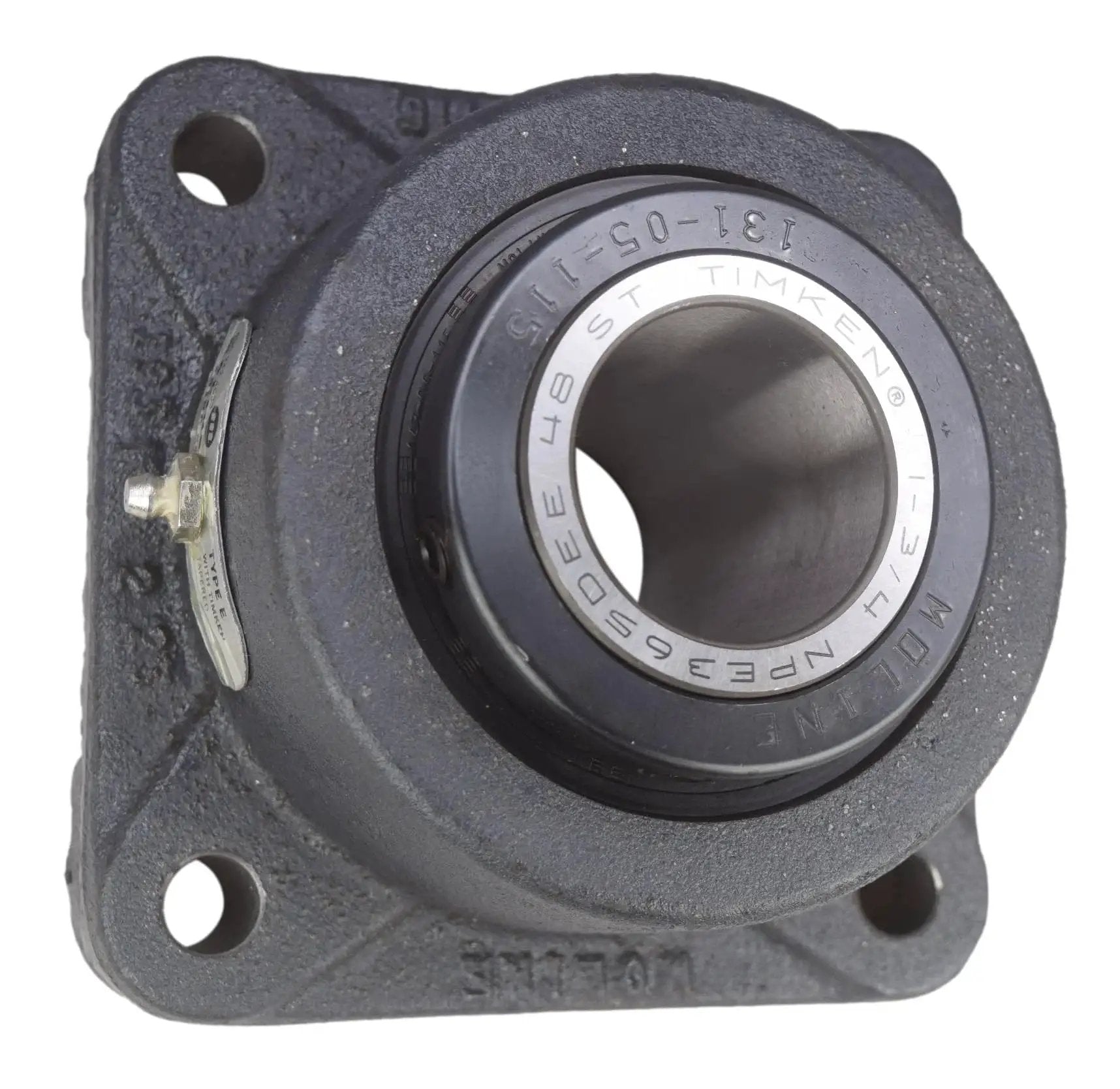 Heavy Duty One And Three Quarters Inch Type E Four Bolt Flange Bearing With Double Taper Rollers Interchangeable With Timken E Four BF TRB One Three Quarters Dodge 023100 F4B E 112R Sealmaster RPB 112B Browning FBE 920 One Three Quarters Moline 19311112, side view