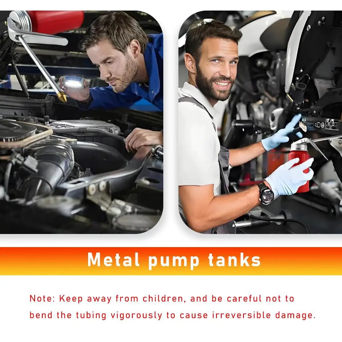 Two Pack Oil Pump Oiler 200ml Metal Spray Can With 4.92 Inch Spout For Precise Lubrication of Bearings and Gears in use