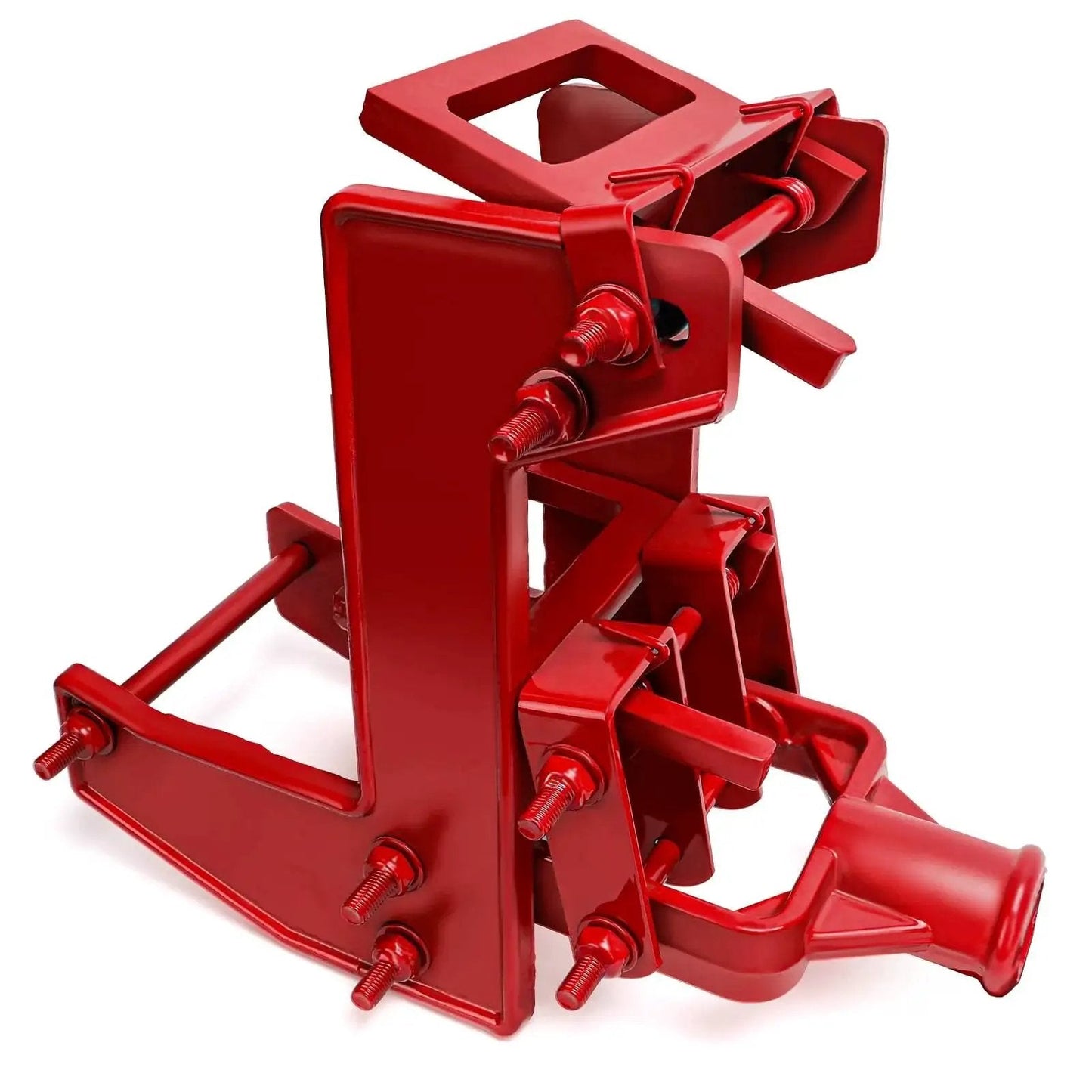 Red Solo Framing Wall Jack Lifts 1000 Lb Beams With Fir Poles Or Steel Pipe, side view, heavy-duty construction tool.