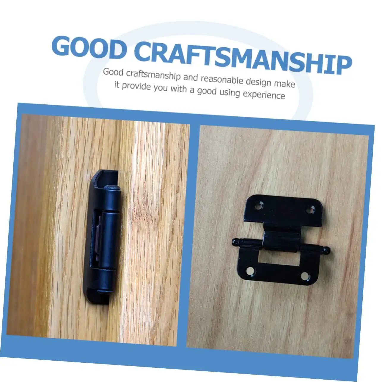 Heavy Duty Cabinet Door Hinges Set Of 10 For Replacement Durable Iron Construction with good craftsmanship displayed on wood panel.