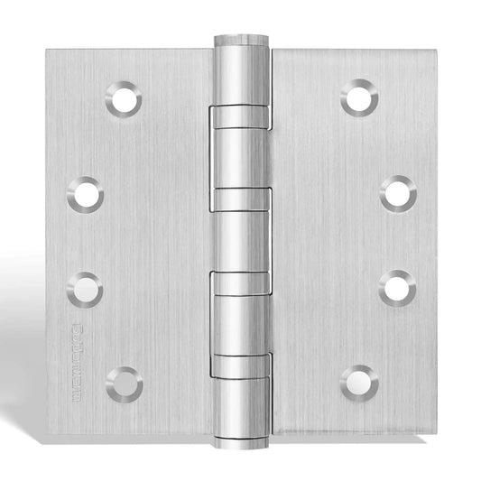 3 Pack 4x4 Inch Ball Bearing Door Hinges Stainless Steel Exterior Heavy Duty 304 Stainless Brushed Nickel Finish With Square Corners Non Removable Pin Smooth Quiet Operation For Exterior Doors
