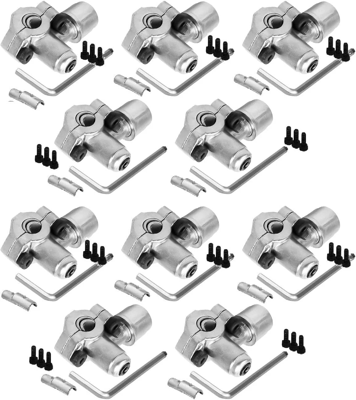 10 Pack Bullet Piercing Refrigerator Line Tap Valves For Quick Leak Free Connection Compatible With One Quarter Inch Five Sixteenths Inch And Three Eighths Inch Refrigerant Lines Replaces AP4502525 BPV31D GPV14 GPV31 GPV38 GPV56 MPV31 arranged in a grid layout with adapters and screws included