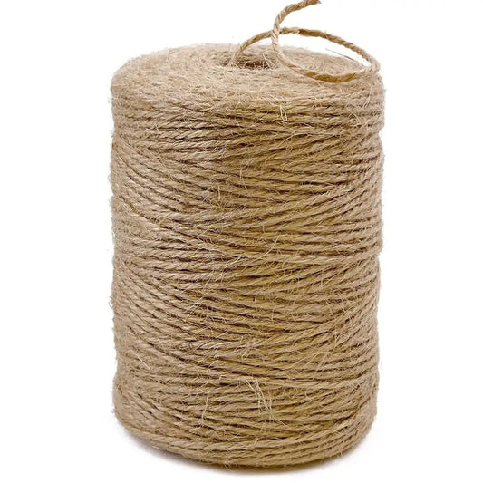 Natural Jute Twine 2mm Thick 600 Feet, brown string for crafts, wrapping, gardening, ideal for packaging, eco-friendly and durable.