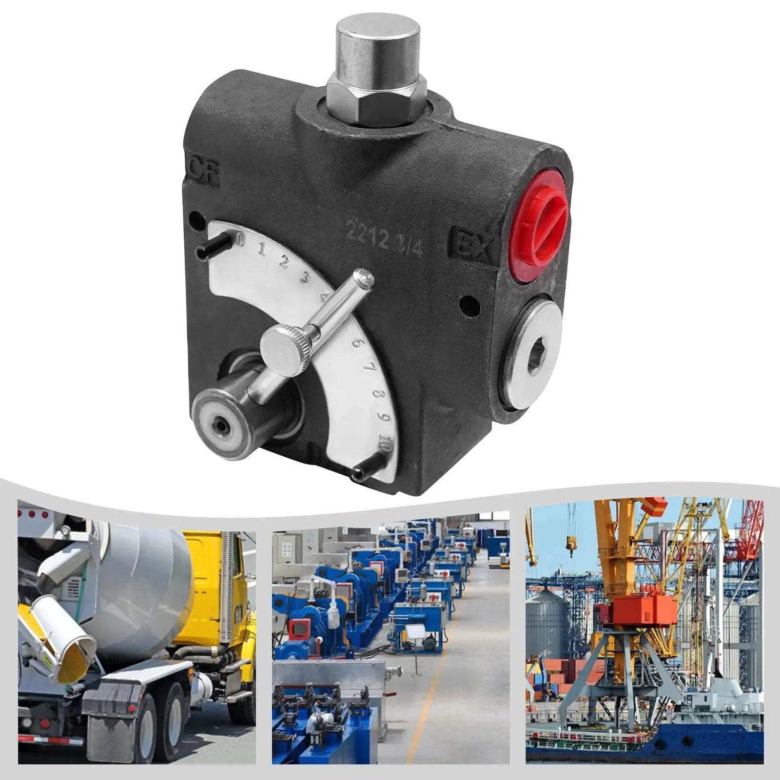 Hydraulic Adjustable Variable Flow Control Valve for Log Splitters with Three Quarter NPT Fittings 0 to 30 GPM