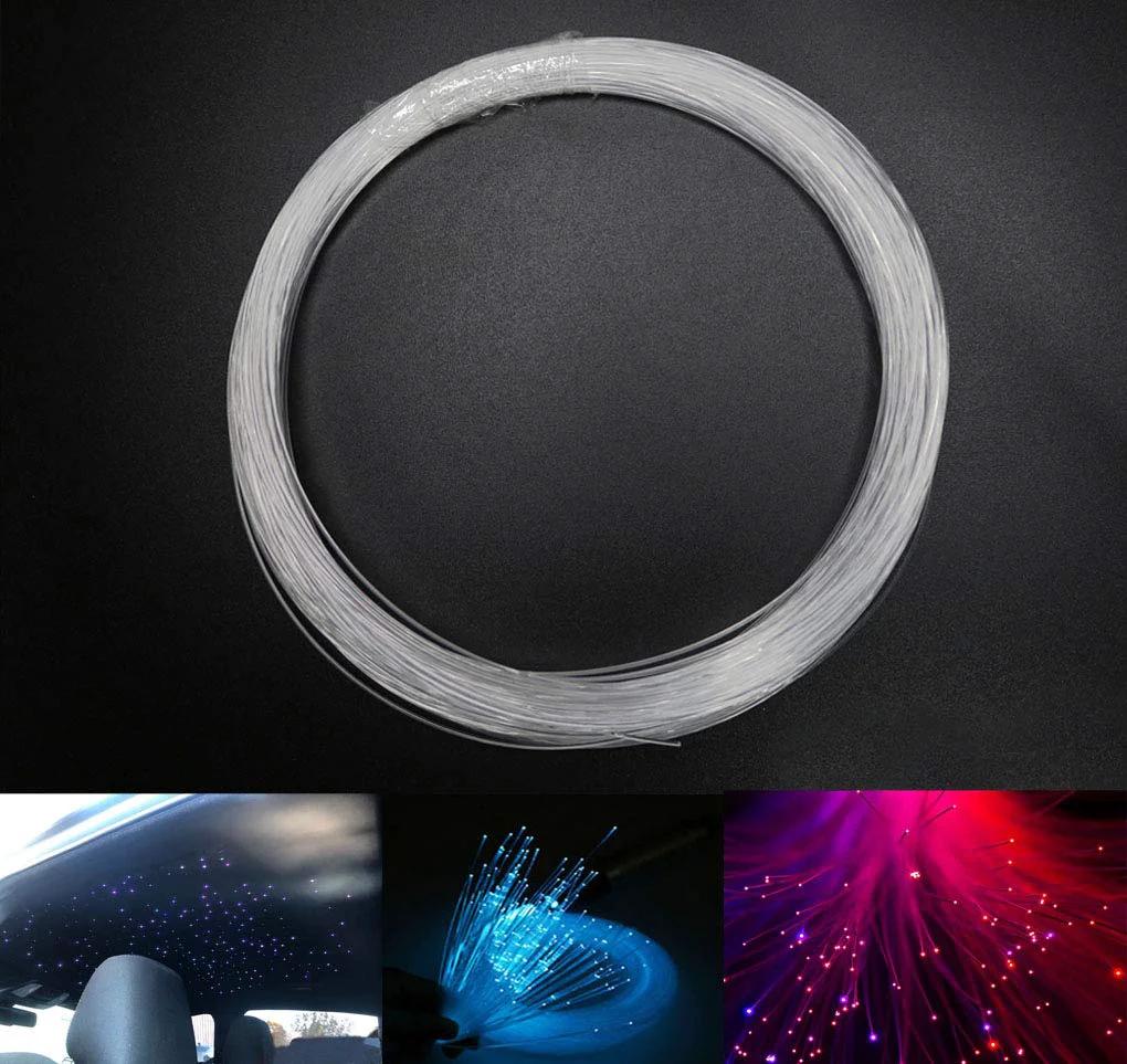 End Glow PMMA Fiber Optic Cable 1mm Diameter 50m Roll For Starry Sky Ceiling LED Lighting Dope Flexible Transparent Fiber