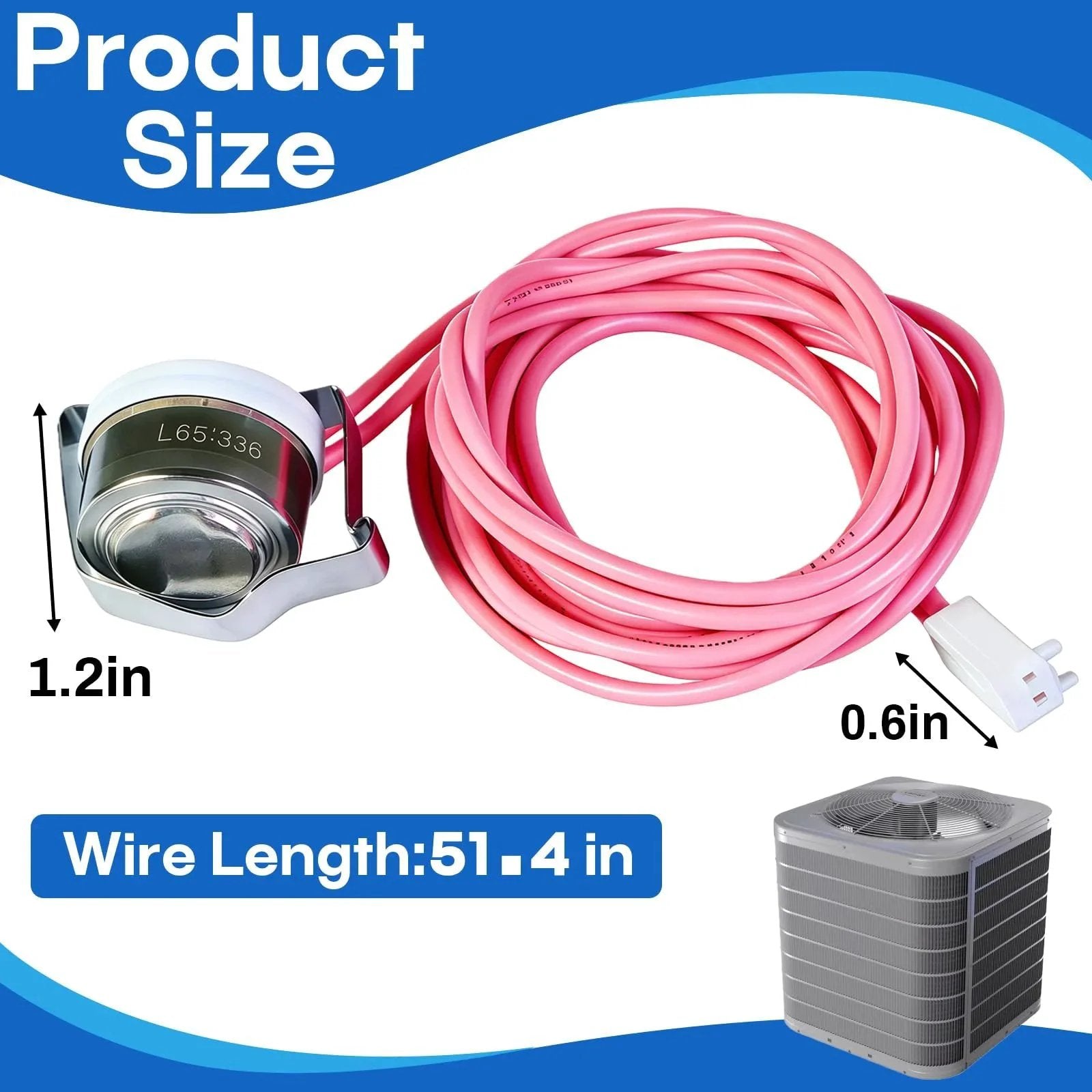 Defrost Temperature Sensor For Carrier Bryant Payne Heat Pumps, Replaces 50VT 024 300 And 50VT 030 300/500 with long cable