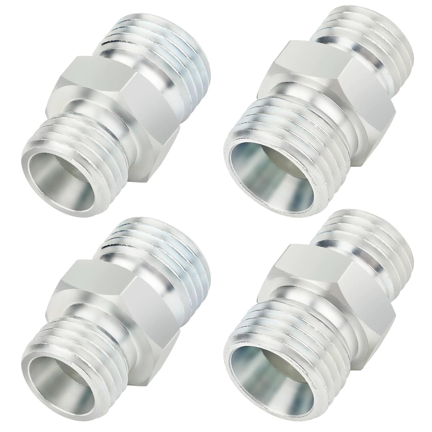 M14 To M16 Hydraulic Adapter Fittings 4 Pack For Mini Excavator Hose Connections With DIN Style BSP Threads, M14 X 1.5 To M16 X 1.5 Thread Compatibility, 8 Mm To 10 Mm Inner Diameters, Heavy Duty Leak Proof