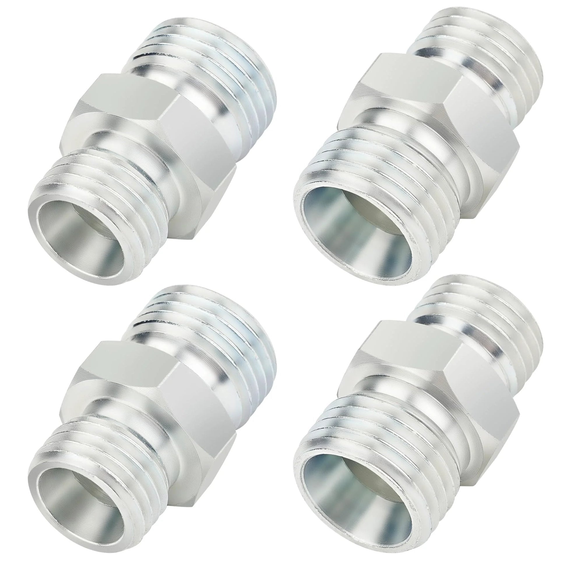 M14 To M16 Hydraulic Adapter Fittings 4 Pack For Mini Excavator Hose Connections With DIN Style BSP Threads, M14 X 1.5 To M16 X 1.5 Thread Compatibility, 8 Mm To 10 Mm Inner Diameters, Heavy Duty Leak Proof