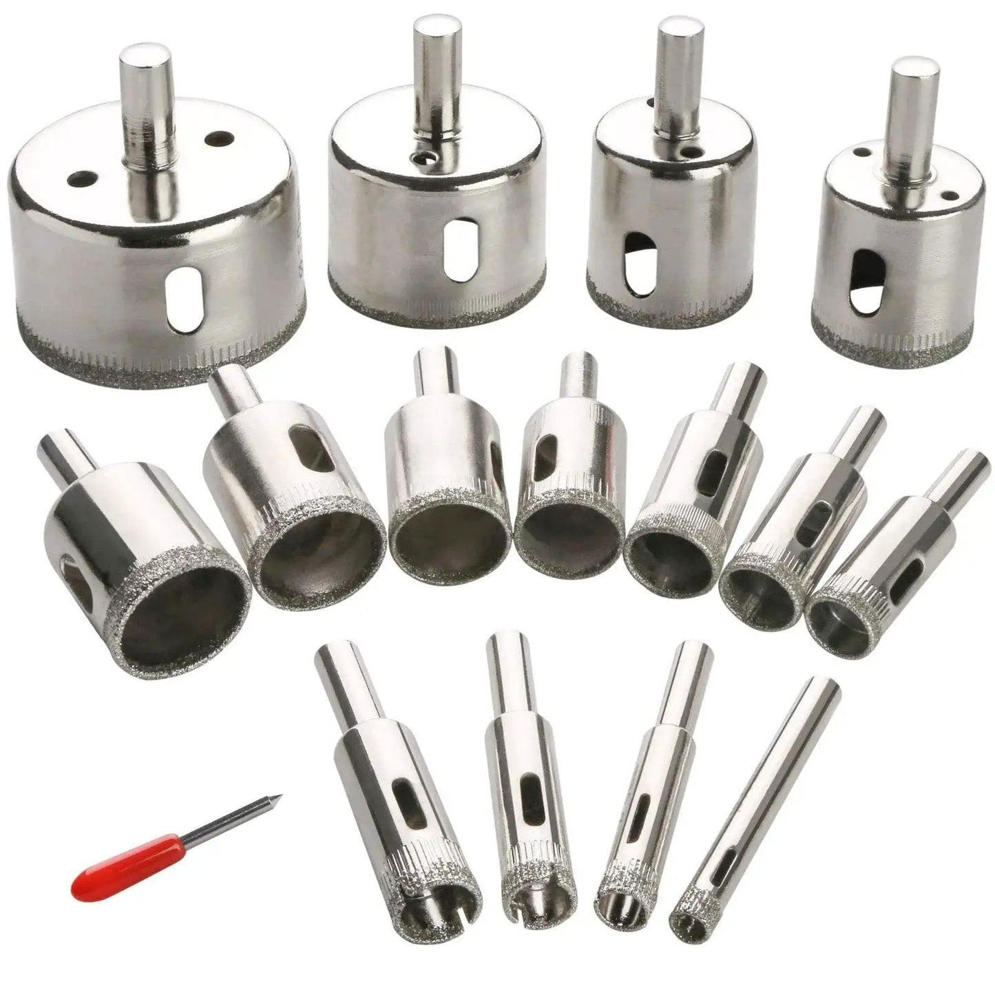 Diamond Hole Saw Kit For Plant Pots 15 Piece Set Easy To Use Drills Clean Drainage Holes In Ceramic Terracotta Glass And Tile