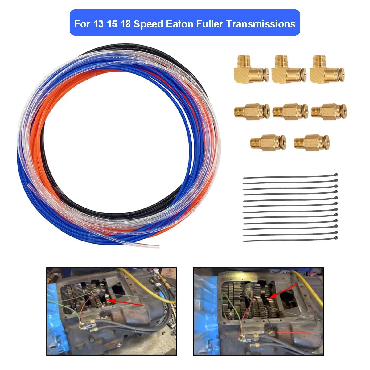 Shift Knob Air Line Kit For Eaton Fuller Transmissions 13 15 18 12 Foot High Pressure Resistant Air Tubes With Push In Fittings