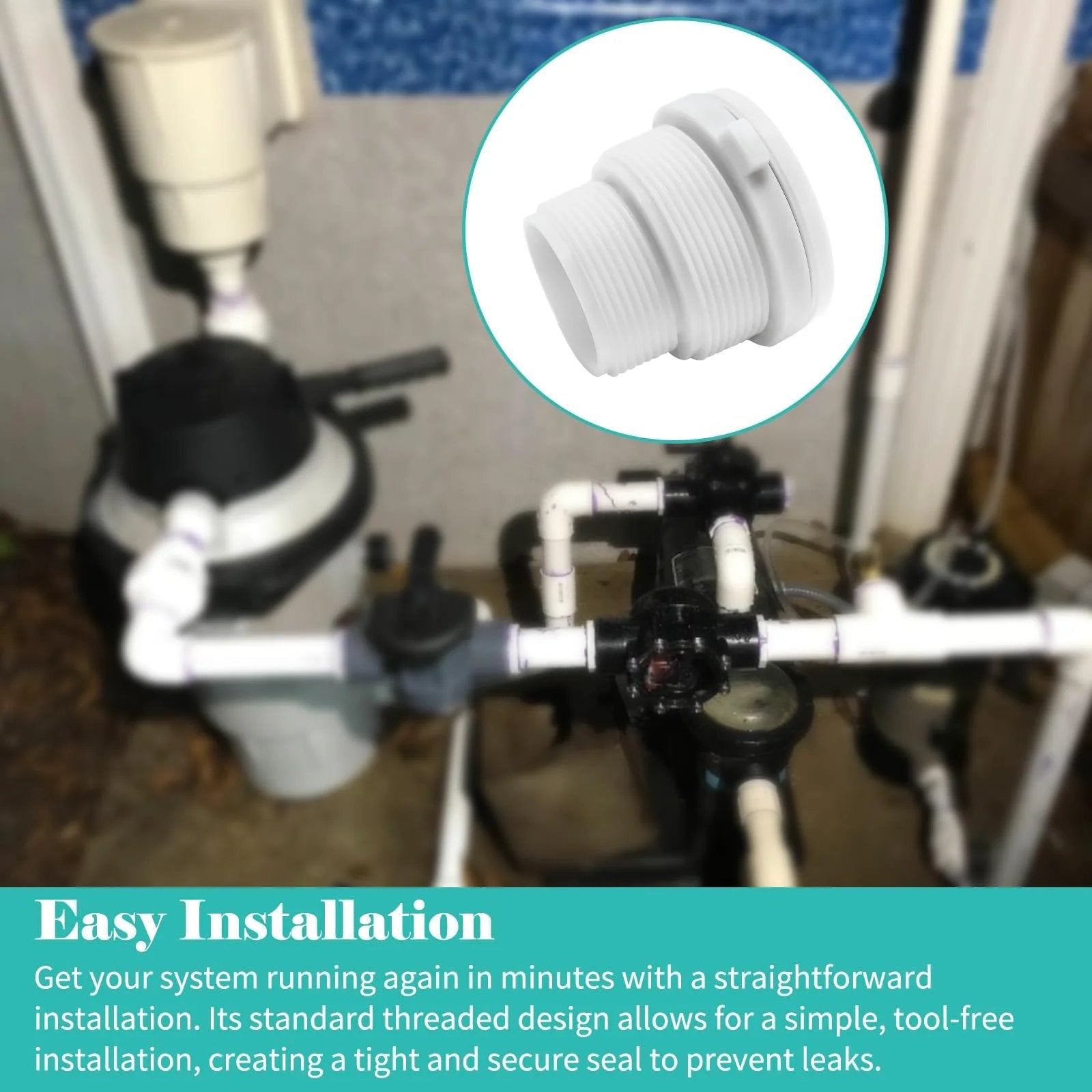 Spring Loaded Hydrostatic Relief Valve SP1056 Compatible With Hayward for Pool and Spa Systems, shown with plumbing setup