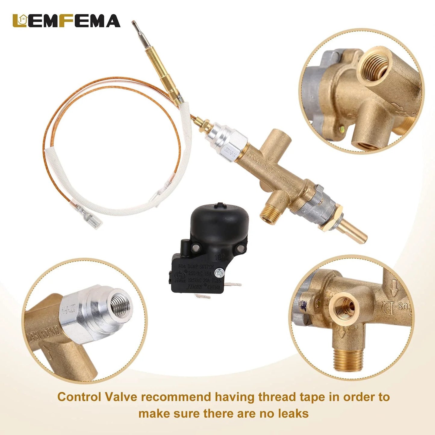 Propane Patio Heater Repair Kit With Thermocouple Sensor And Dump Switch Controls Safety Kit Main Control Valve With Pilot Replacement Parts