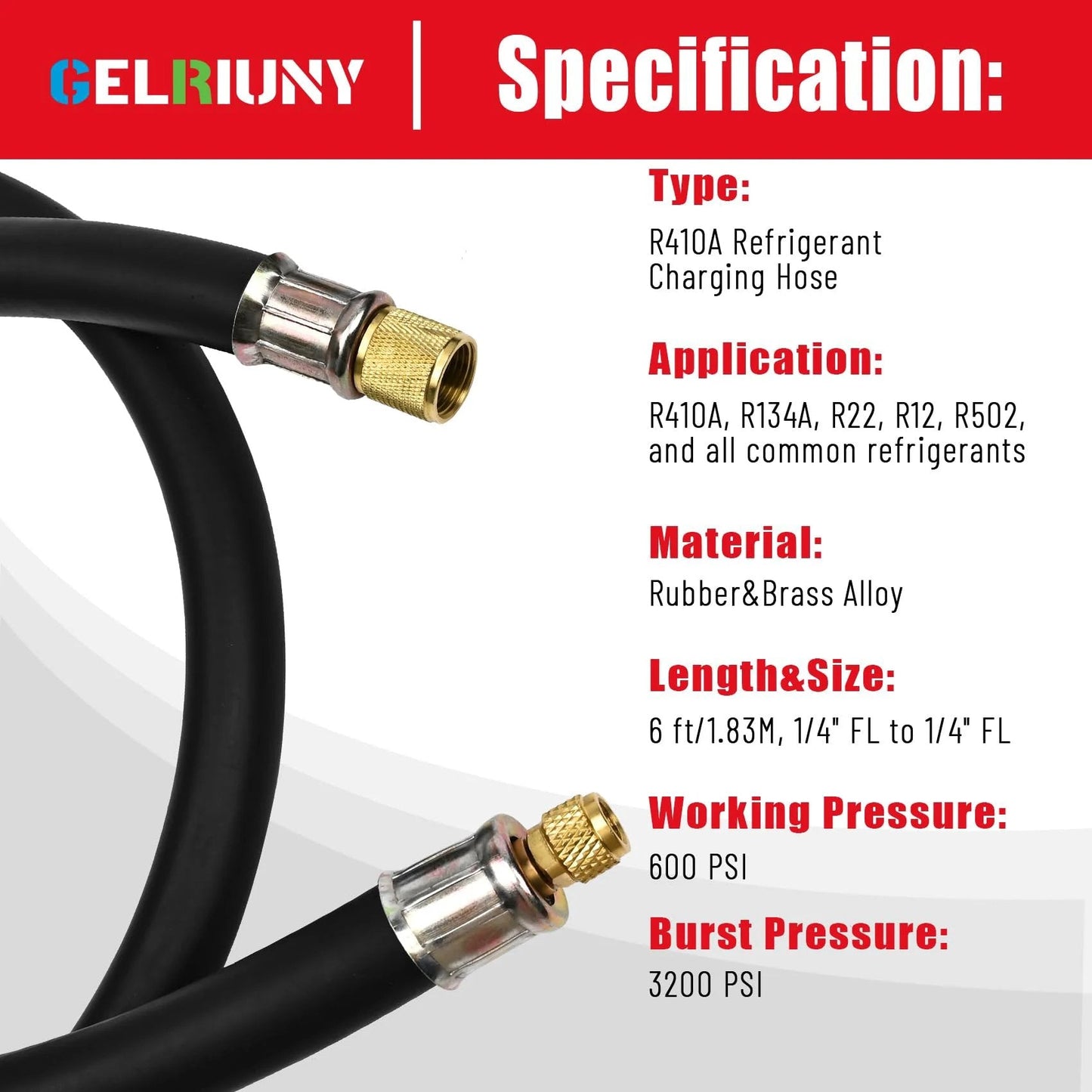 Upgrade Half Inch HVAC Vacuum Hose With High Flow Vacuum Certified Refrigerant Hose And Half Inch To Quarter Inch Flare Fittings