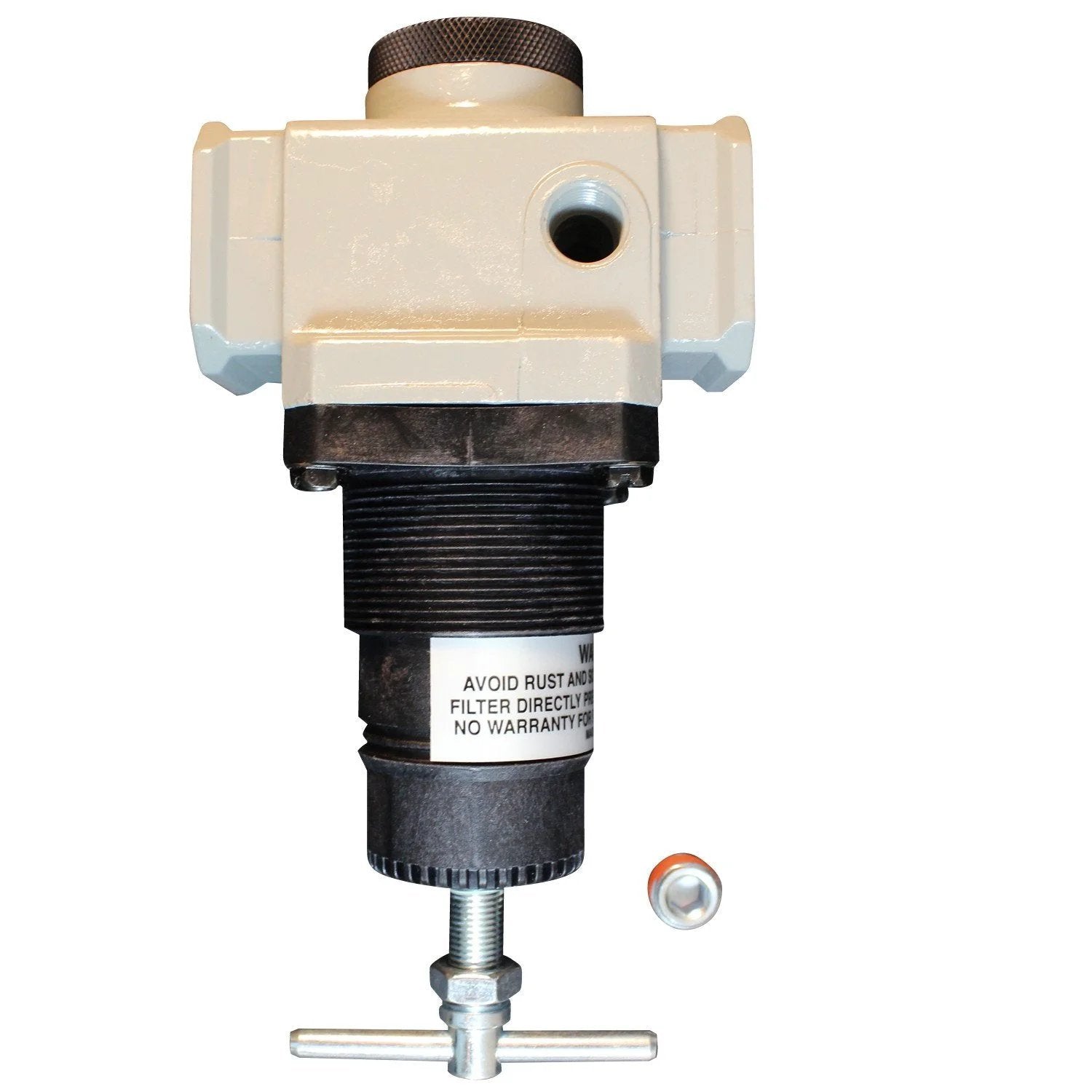 High Capacity Three Quarters Inch NPT FRL Regulator For Air Systems With 250 Psi Inlet And 220 SCFM At 100 Psi Buna N Diaphragm Milton Industrial Grade Pro Air Line Regulator For Pneumatic Tool Stations, front view