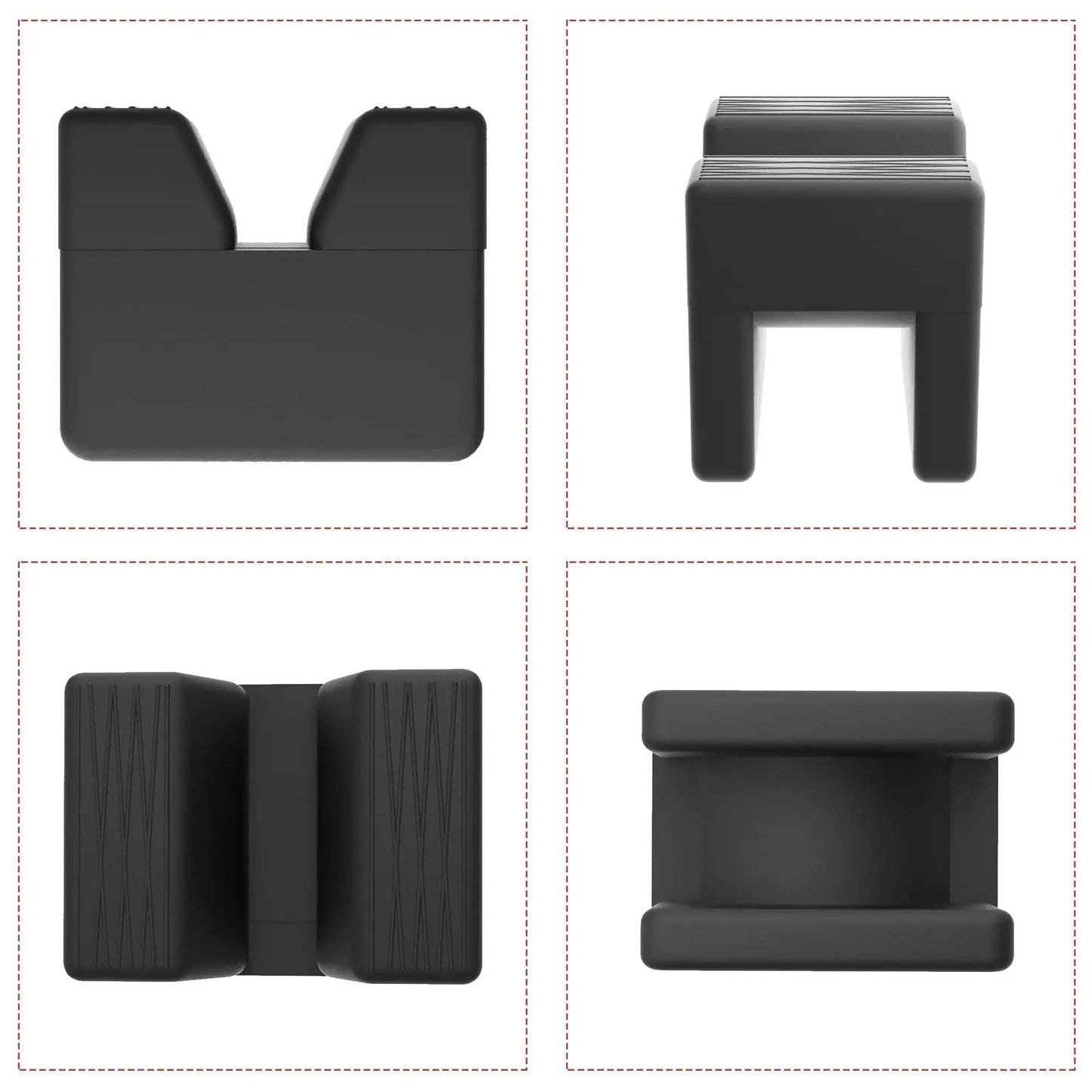 Four Pack Car Jack Pad Adapters For Jack Stands Rubber Slotted Frame Rails 3 Ton in various views