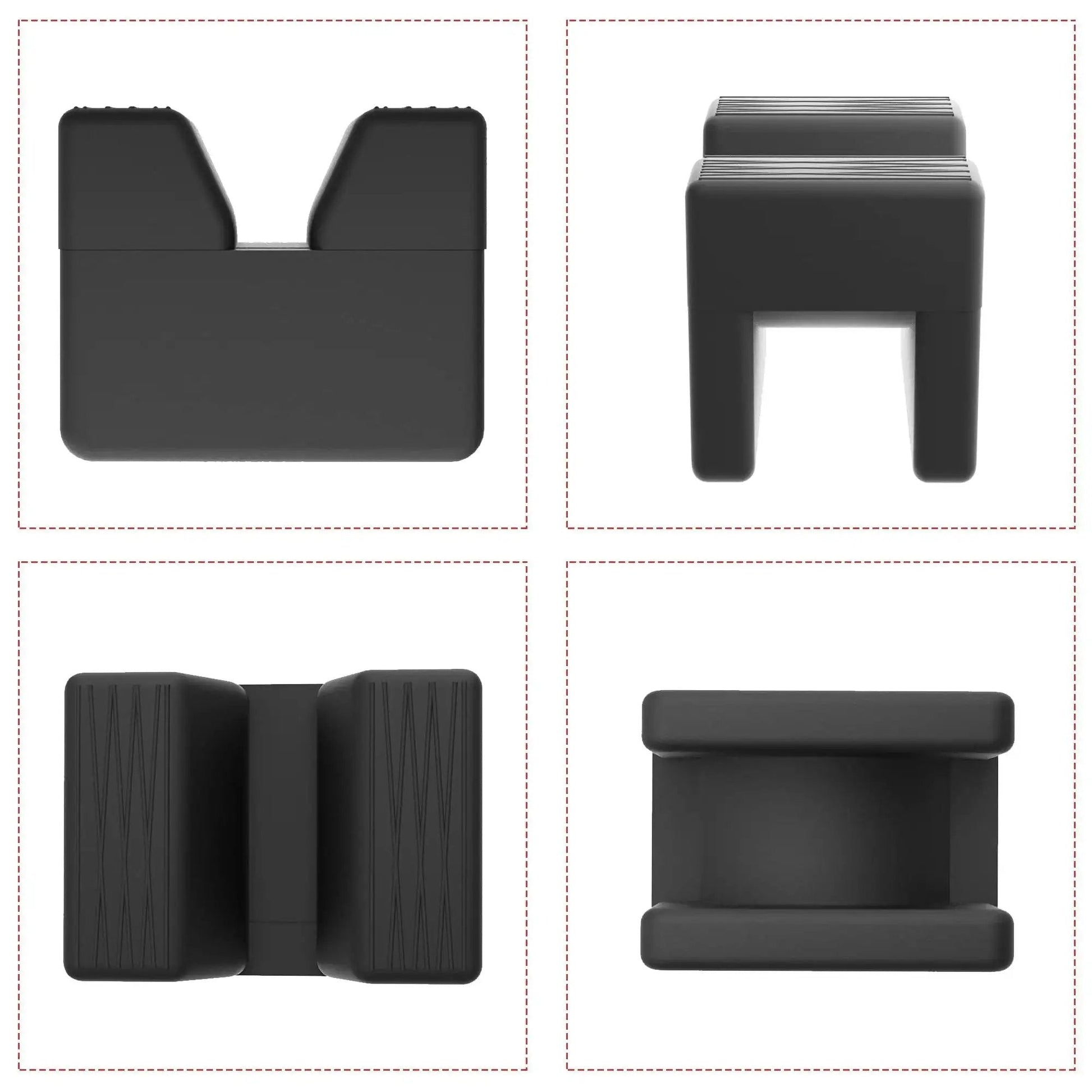 Four Pack Car Jack Pad Adapters For Jack Stands Rubber Slotted Frame Rails 3 Ton in various views