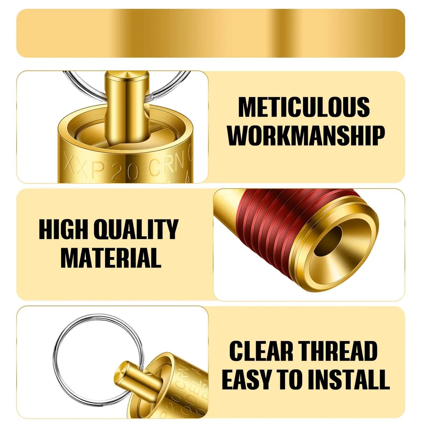Close-up of Four Pack One Quarter Inch NPT Pressure Relief Valves for Air Compressors Brass Safety Check Valves, 150 PSI, showcases design quality and installation ease.