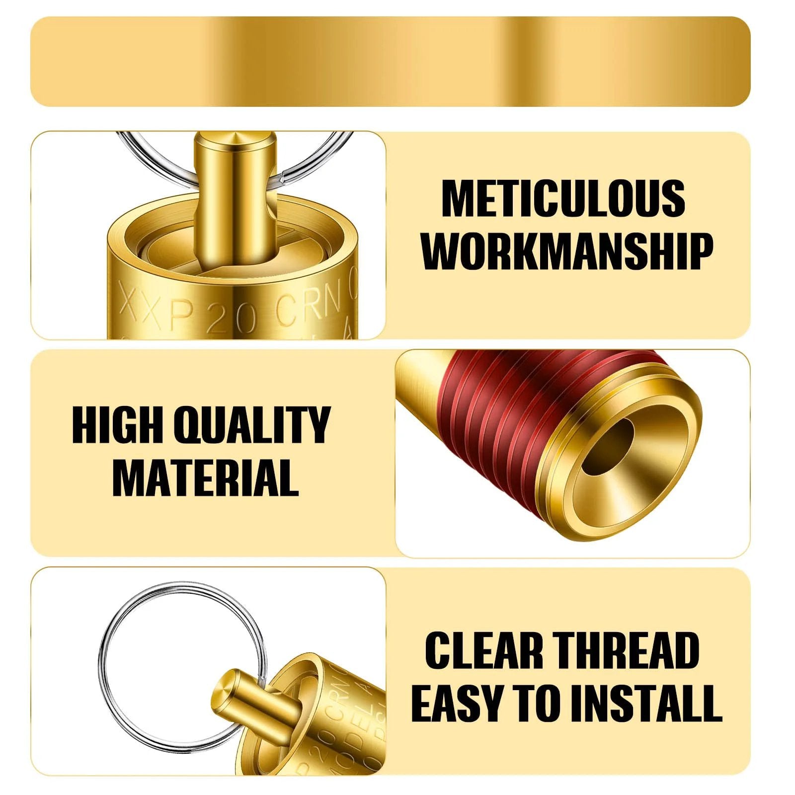 Close-up of Four Pack One Quarter Inch NPT Pressure Relief Valves for Air Compressors Brass Safety Check Valves, 150 PSI, showcases design quality and installation ease.