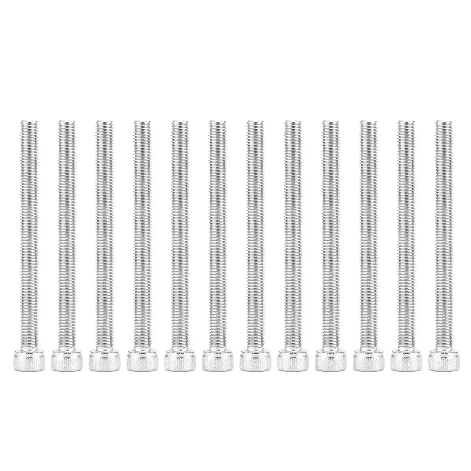 Row of stainless steel screws aligned vertically for use with 4 Pack 100mm Steel Mecanum Wheels Set For Omni Directional Robot Car.