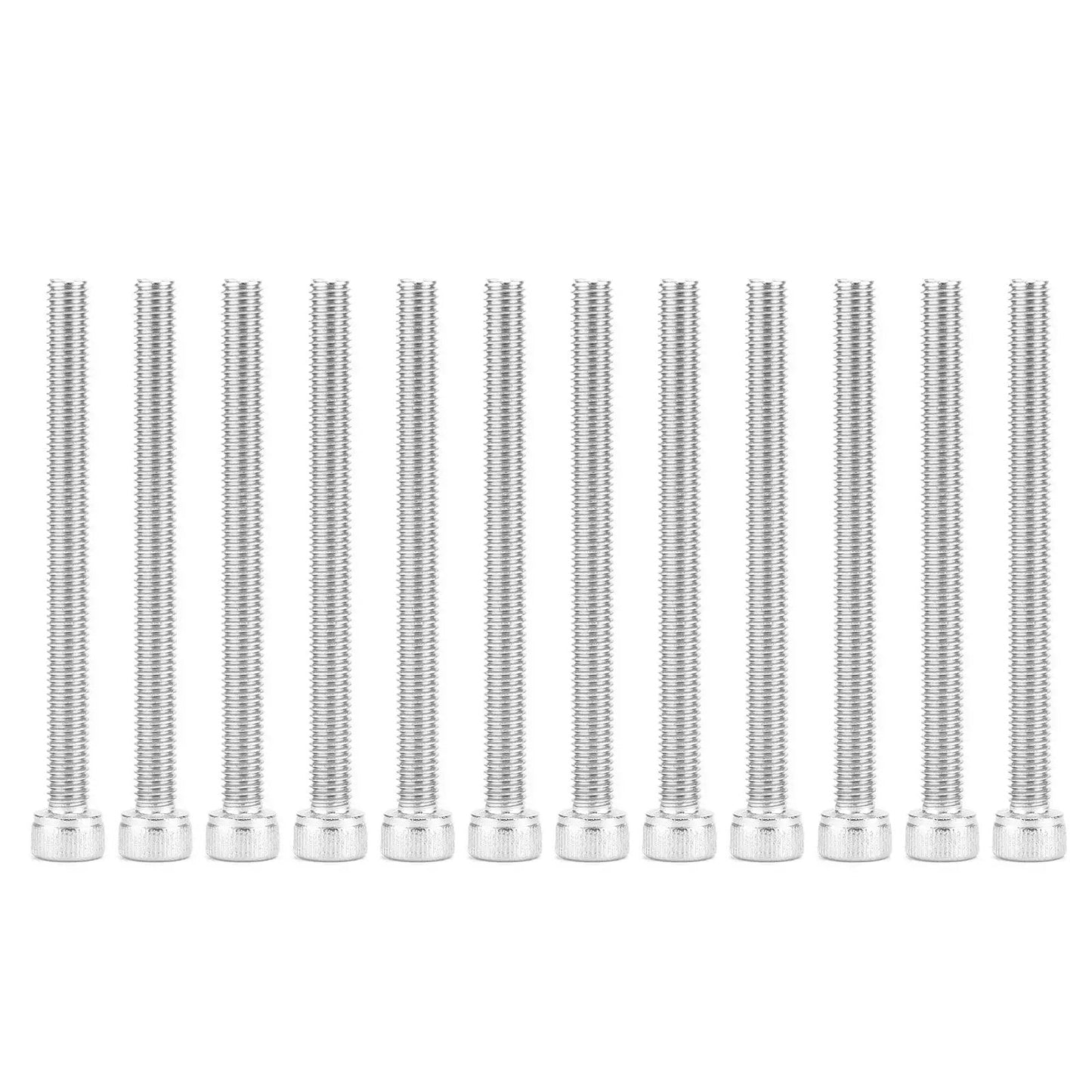 Close-up of multiple steel bolts, part of Heavy Duty Four 100mm Mecanum Wheel Set For Robots And RC Cars With Durable Steel Wheels