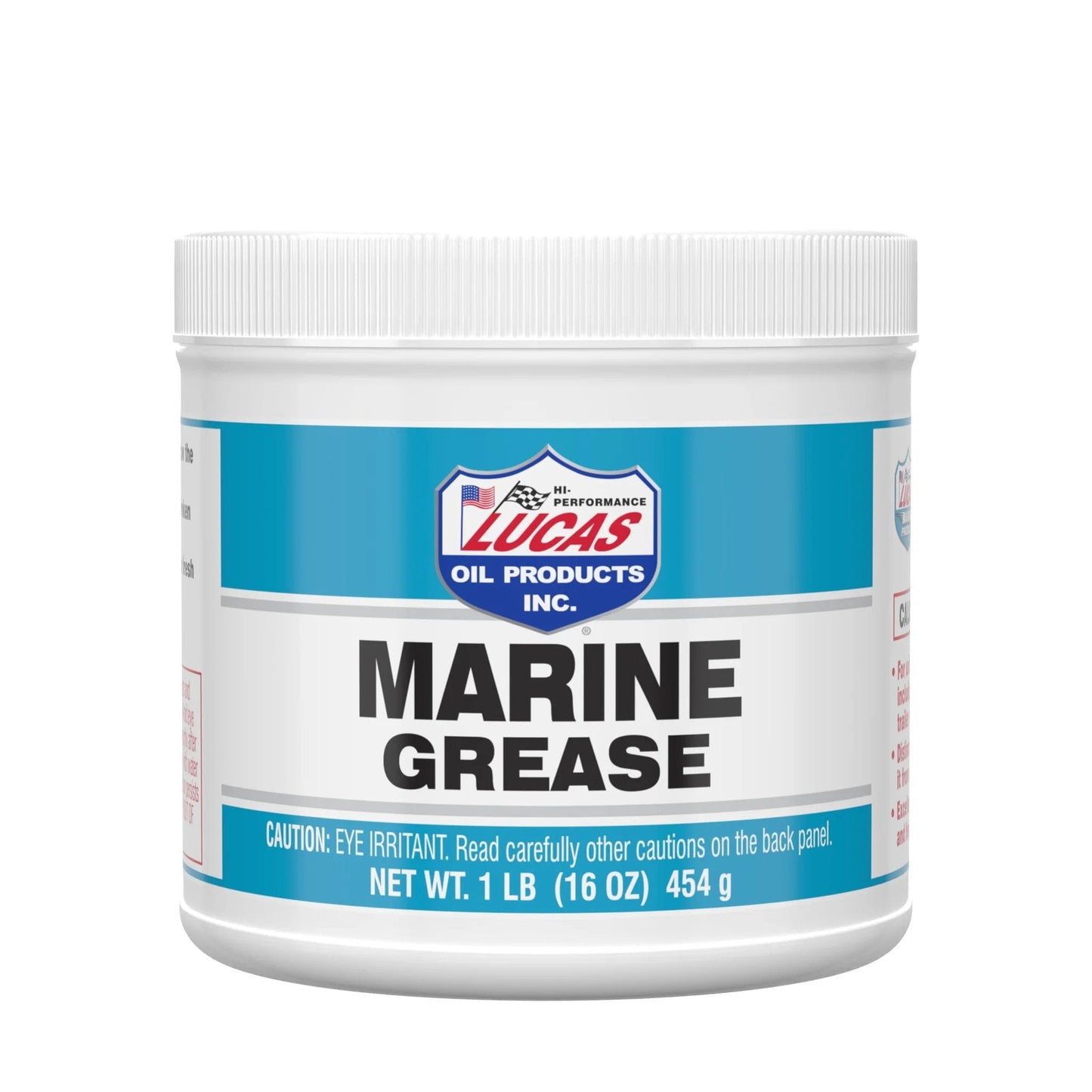 Universal Marine Grease For Trailers And Outboards With Extreme Pressure, High Temperature Stability, And Sticky Adhesive Formula That Stays Put, 1 Pound Tub, Timken Ok Load 65, 570 Degree F Drop Point, Lucas Oil 11148 in a 1-pound tub